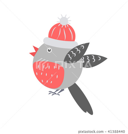 Closeup of Bullfinch with Hat Vector Illustration Closeup of Bullfinch with Hat Vector Illustration 41388440