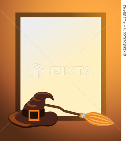 Witch Hat Scythe Icon Vector Illustration Frame 41388442