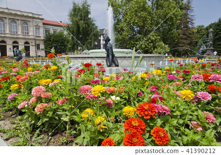 Beautiful fountain in the city center of Ruse 41390212