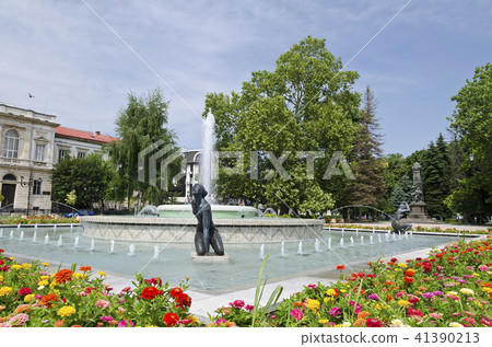Beautiful fountain in the city center of Ruse 41390213
