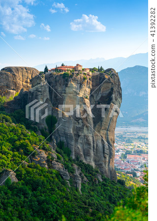 Mountain scenery with Meteora rocks and Monastery 41392282
