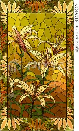 Vector illustration flowers of yellow lilies. 41394099