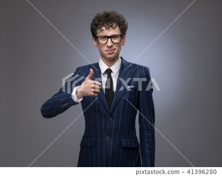 Funny man with thumb up 41396280
