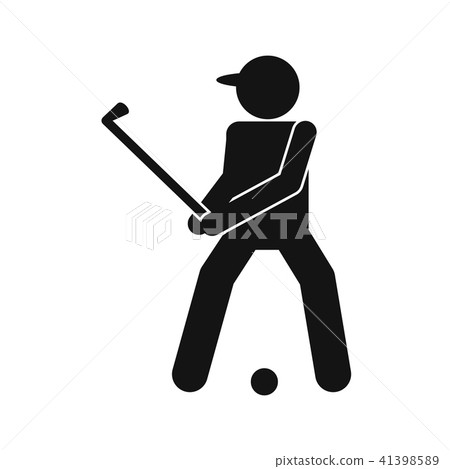 Golfer silhouette flat icon 41398589