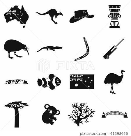 Australia icons simple 41398636