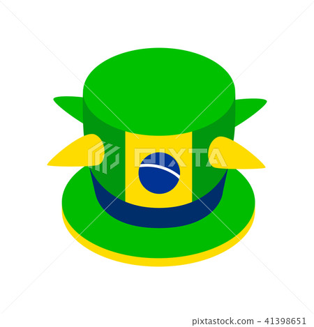 Brazilian green hat icon, isometric 3d style Brazilian green hat icon, isometric 3d style 41398651