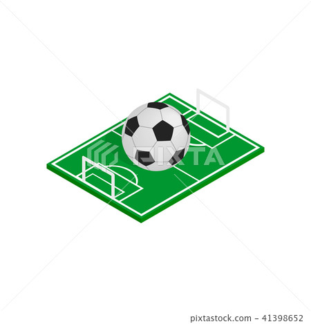 Ball on the soccer field icon, isometric 3d style Ball on the soccer field icon, isometric 3d style 41398652