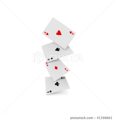 Four aces playing cards icon, realistic style  41398661