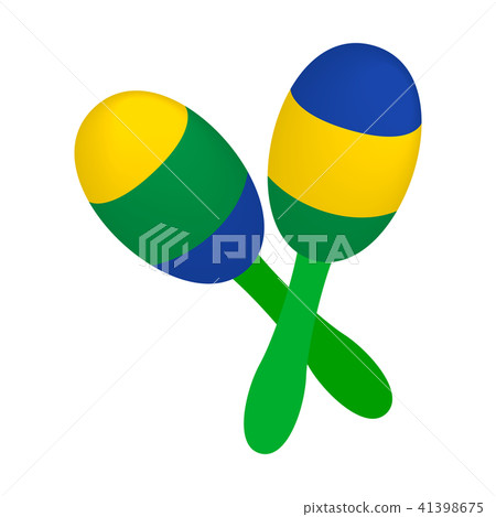 Maracas icon in isometric 3d style Maracas icon in isometric 3d style 41398675