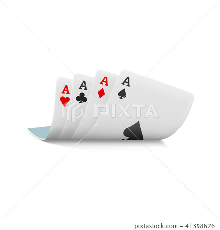 Four aces playing cards icon, realistic style  41398676
