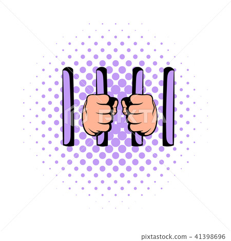Man behind jail bars icon, comics style Man behind jail bars icon, comics style 41398696