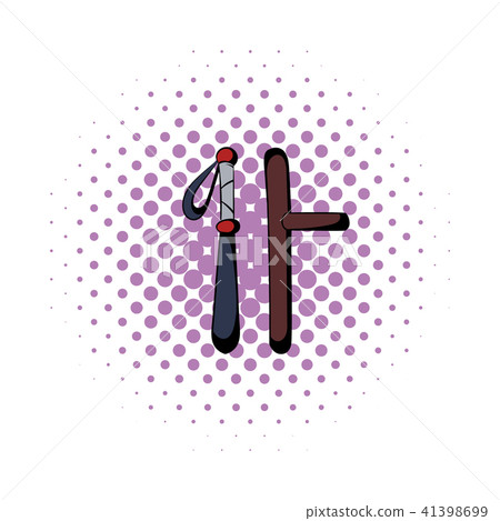 Black rubber baton icon, comics style Black rubber baton icon, comics style 41398699