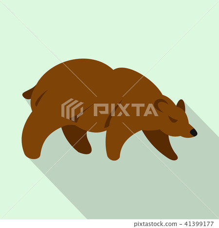 Brown bear icon, flat style  41399177