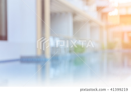 Blurry outdoor swimming pool background 41399219