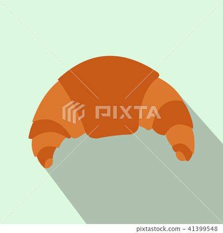 Fresh croissant icon, flat style - Stock Illustration [41399548] - PIXTA