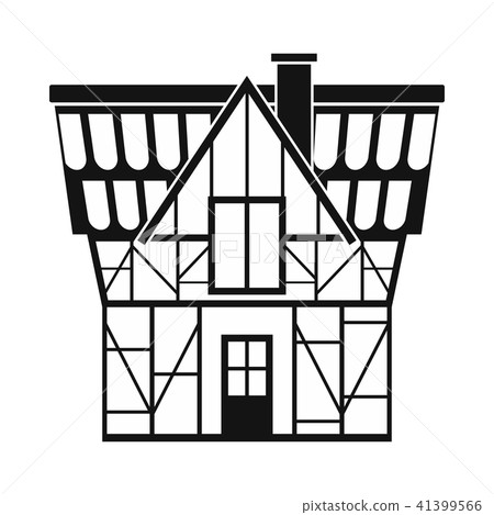 Half timbered house in Germany icon, simple style  41399566