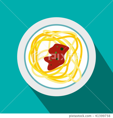 IItalian pasta icon, flat style  41399738