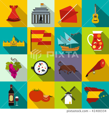 Spain icons flat Spain icons flat 41400334
