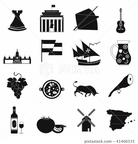 Spain icons black 41400335