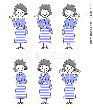 老年女性手勢集 老年女性手勢集 41401483