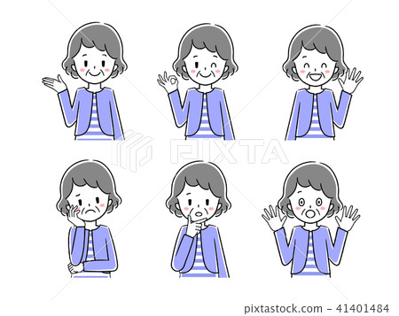 老年女性手勢集 老年女性手勢集 41401484