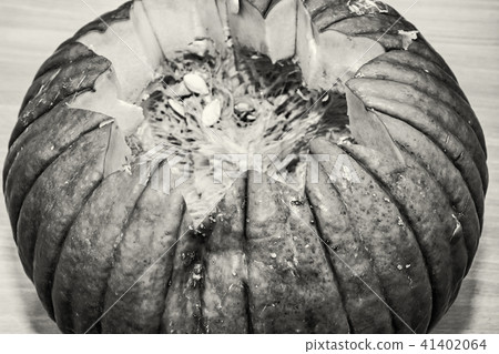 Halloween carved pumpkin, colorless Halloween carved pumpkin, colorless 41402064