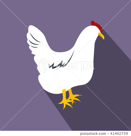 White hen flat icon  41402739