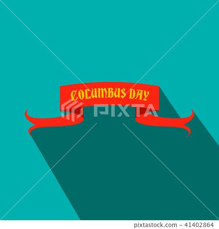 Columbus Day ribbon flat icon Columbus Day ribbon flat icon 41402864