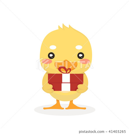 Cartoon baby duck on white background. Cartoon baby duck on white background. 41403265