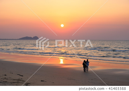Sunset sea asahi sandy dusk 41403388