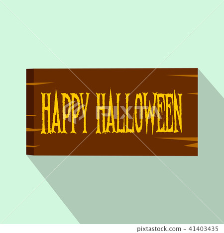 Signboard happy halloween flat icon 41403435