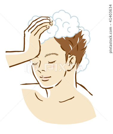 Men shampoo hair wash hair Men shampoo hair wash hair 41403634