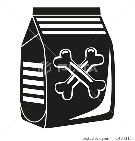 Black and white dry dog food bag silhouette Black and white dry dog food bag silhouette 41404313