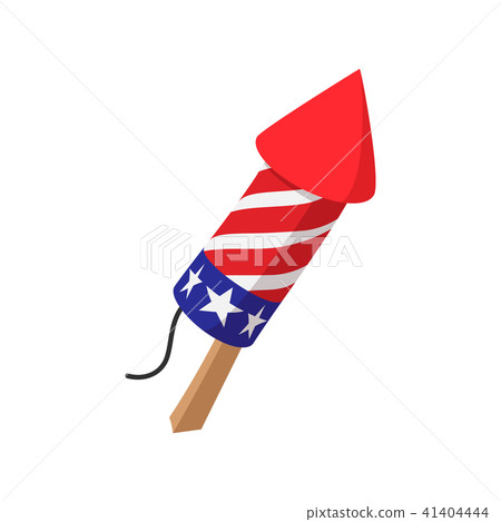 Party popper in in the American flag colors icon  41404444