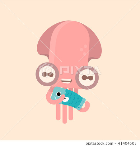 Cute octopus cartoon on pastel background. Cute octopus cartoon on pastel background. 41404505
