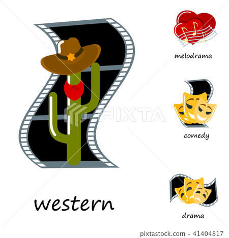 Cinema genre icons set cinematography flat entertainment comedy drama thriller movie production Cinema genre icons set cinematography flat entertainment comedy drama thriller movie production 41404817
