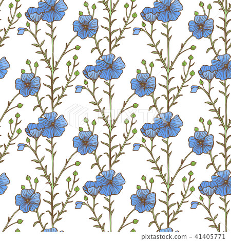 Colored Flax Pattern in Hand Drawn Style - Stock Illustration [41405771 ...