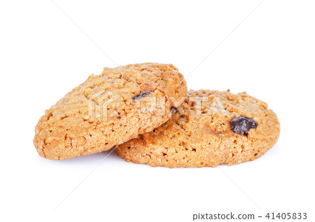 Cookies chocolate chip isolated on white  41405833