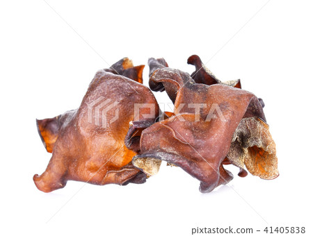 Dried Ear mushroom on white background Dried Ear mushroom on white background 41405838