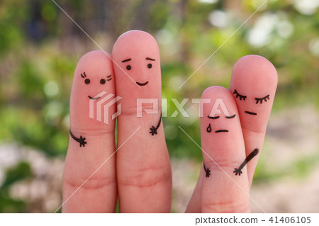 Fingers art of family during quarrel. Concept Fingers art of family during quarrel. Concept 41406105