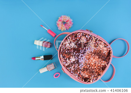 Female backpack with cosmetics and women's ac 41406106