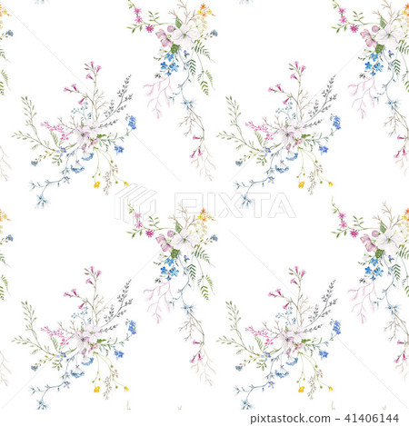 Watercolor floral pattern 41406144