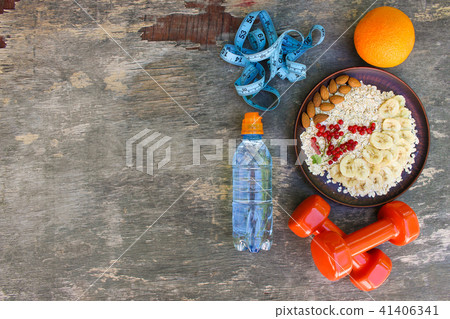 Concept healthy food and sports lifestyle.   Concept healthy food and sports lifestyle.   41406341