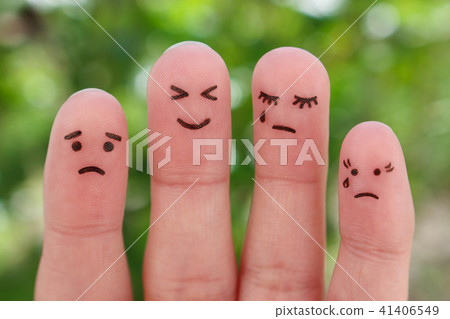 Fingers art of people. Pessimists and optimist Fingers art of people. Pessimists and optimist 41406549