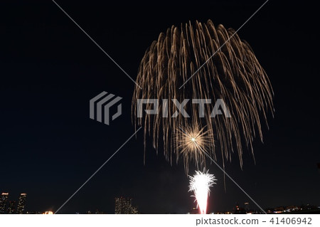 煙花在夜空中閃爍 41406942