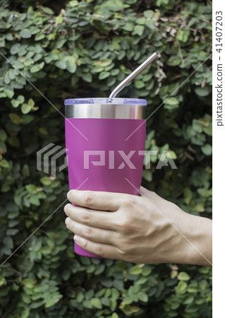 Stainless steel straw and thermos mugs reusable Stainless steel straw and thermos mugs reusable 41407203