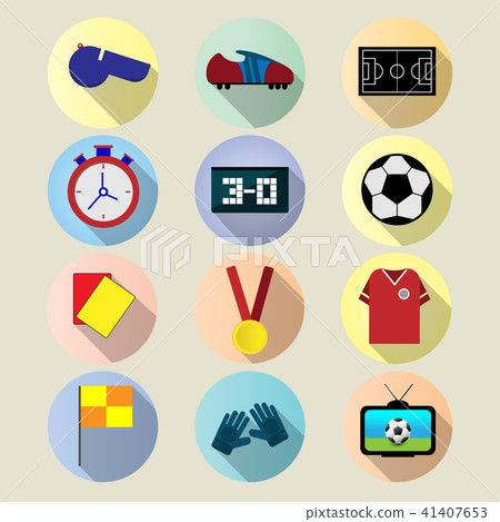 Set Flat icon football - Stock Illustration [41407653] - PIXTA