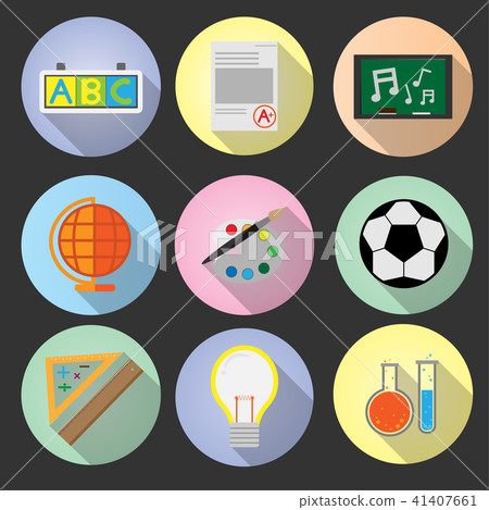 Set flat icon education - Stock Illustration [41407661] - PIXTA
