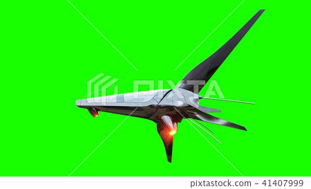 Sci fi fufturistic ship. Concept of future. Green screen. 3d rendering. Sci fi fufturistic ship. Concept of future. Green screen. 3d rendering. 41407999