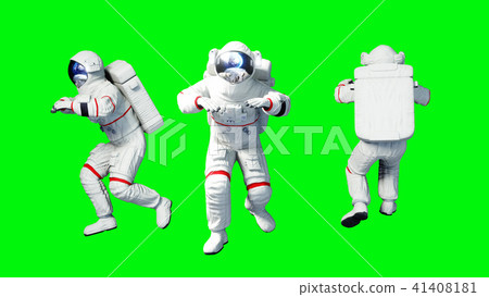 Astronaut levitation in space. Green screen. 3d rendering. Astronaut levitation in space. Green screen. 3d rendering. 41408181